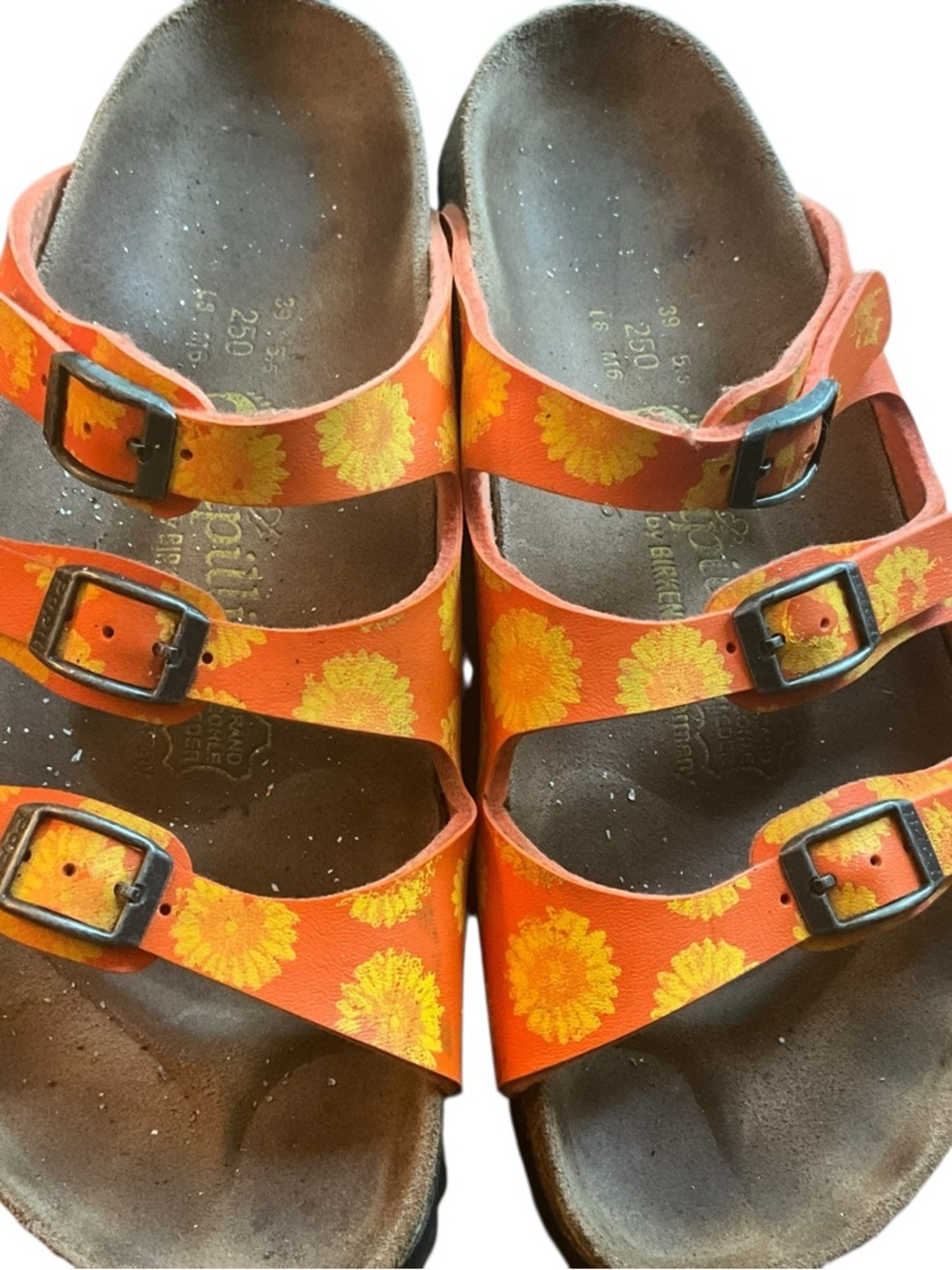 Y2K BIrkenstock Papillo Sunflower Print Sandals - Picture 6 of 7